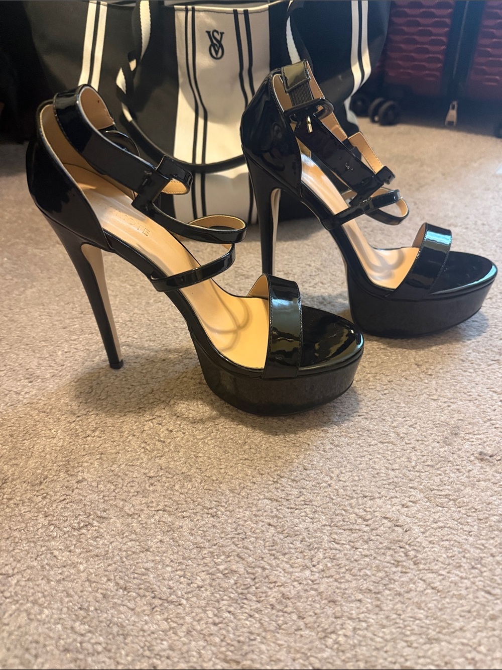 Black Patent 6” Platform Heels